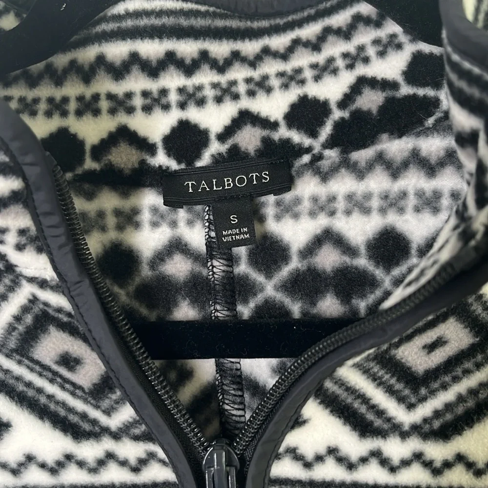 Talbots Geo Fair Isle Polar Fleece Jacket | Size Small | Excellent Condition